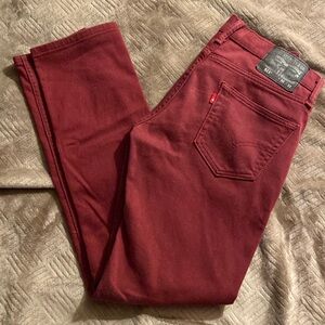 Levi’s Men’s 511 30 x 32 red burgundy jeans .
